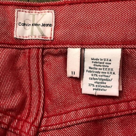 Calvin Klein Metal Denim Red Boot Cut Jeans Women's Juniors Size 11 NWT - Picture 5 of 6